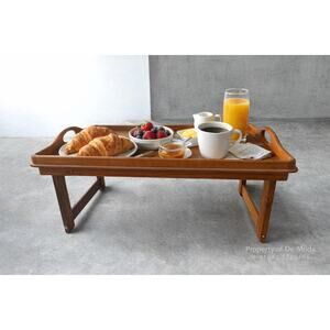 Vintage Teak Folding Bed Tray Table Goodwood Thailand Midcentury Great Condition